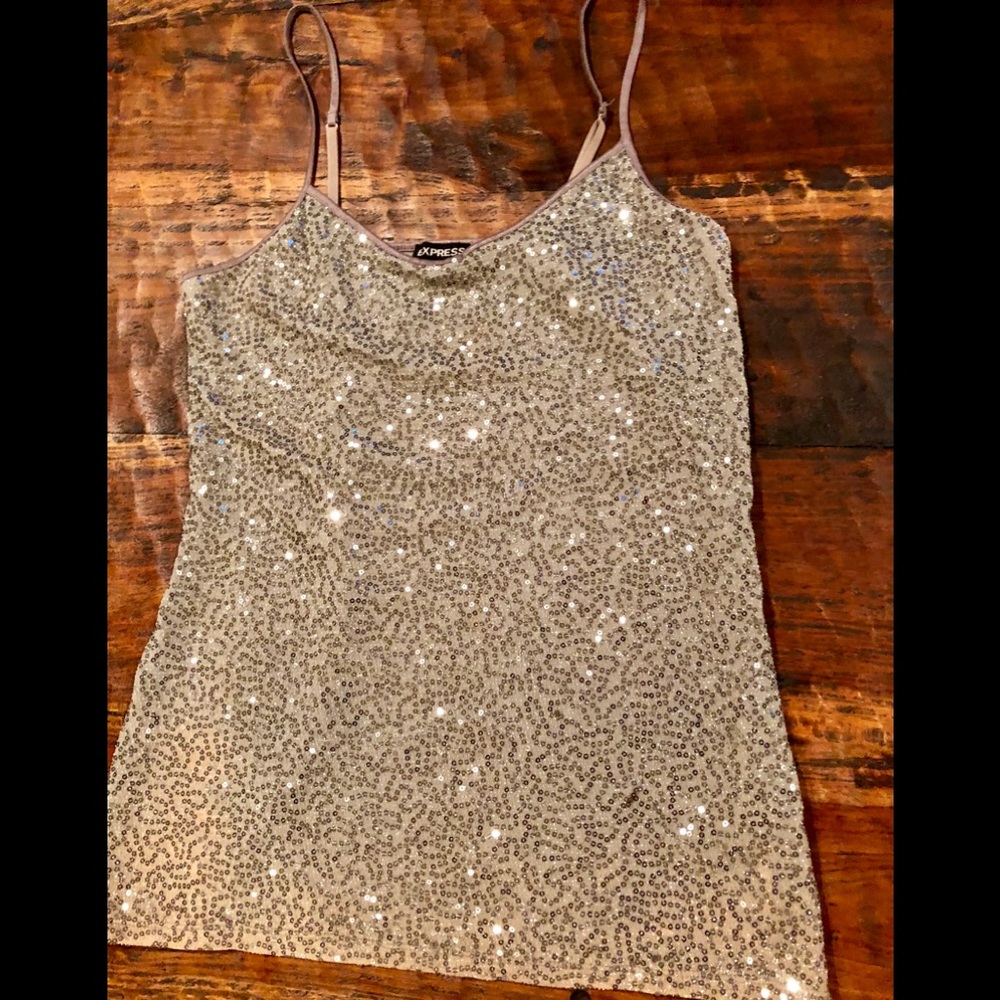 Express Sequin Tank in Taupe Fabulous-ness!
